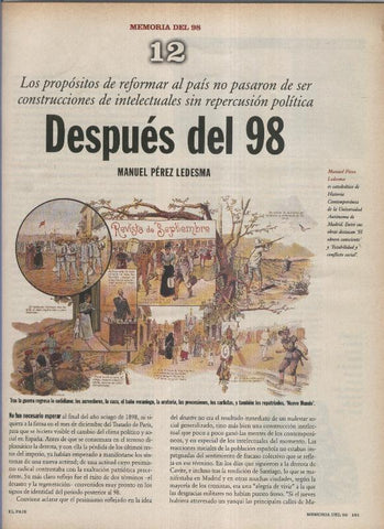 Memoria del 98 fasciculo 12: Despues del 98 por Manuel Perez Ledesma