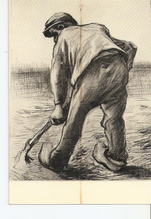 Postal 036006 : Vincent van Gogh peasant digging seen from the rear