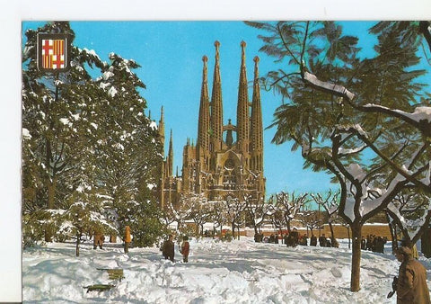 Postal 036105 : Barcelona. Nevada. Templo de la Sagrada Familia
