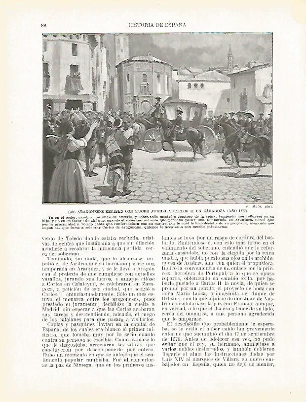 LAMINA 4318: Los aragoneses reciben a Carlos II en Zaragoza en 1677