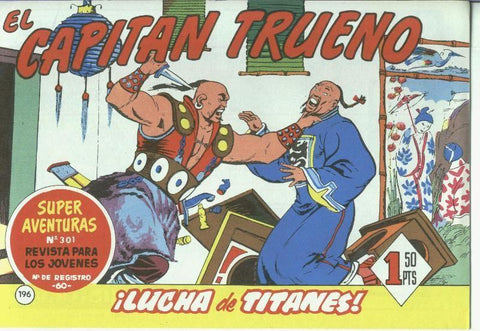 El Capitan trueno facsimil numero 196: Lucha de titanes