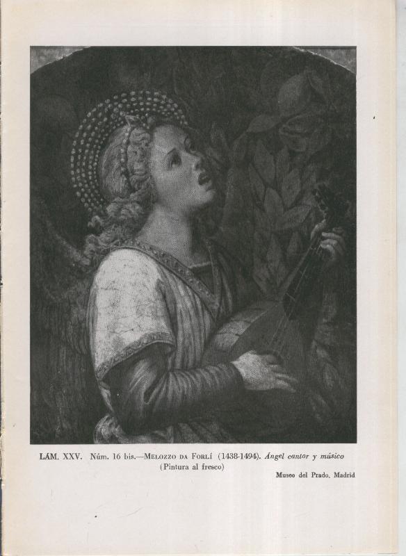 La coleccion Cambo, lamina 25: Melozzo da Forli: Angel cantor y musico