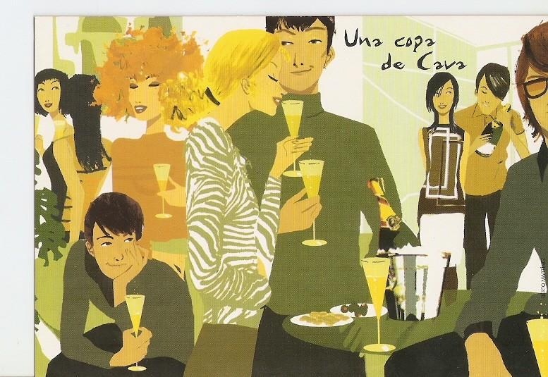 Postal 020395 : Una copa de cava