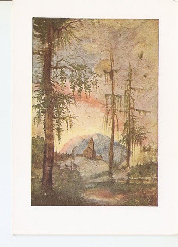 Postal 035315 : Albrecht Altdorfer: Landschaft mit Kirche. Aquarell (Rotterdam Museum Boymans)
