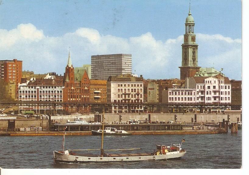 Postal 037491 : Hamburg. Hafenpartie an den St. Pauli 