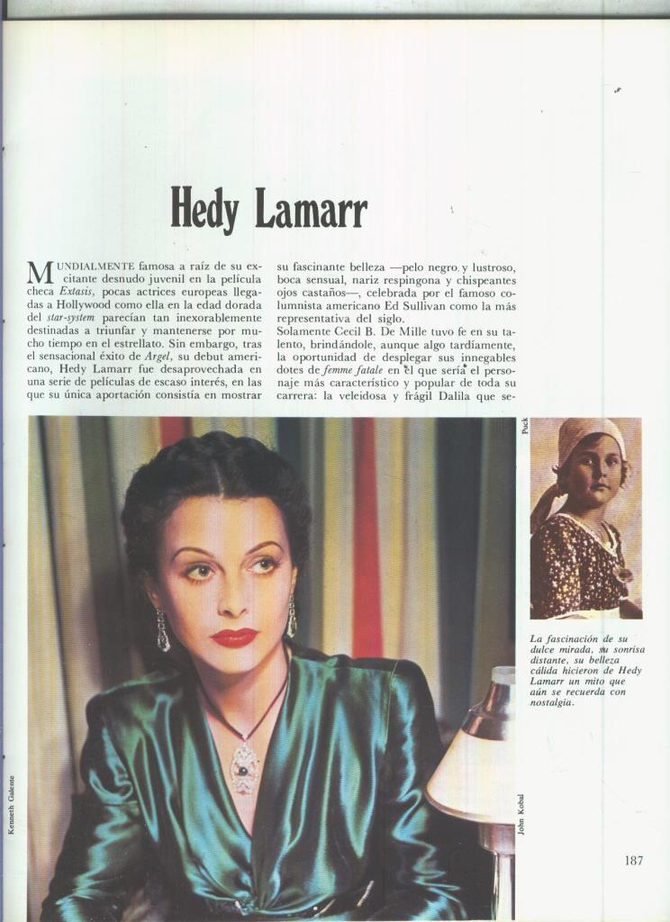 Hedy Lamarr: 19 paginas, 38 fotos color y blanco/negro