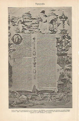 LAMINA ESPASA 8492: Folio primero de Aristoteles de Andres d Asola (1483)