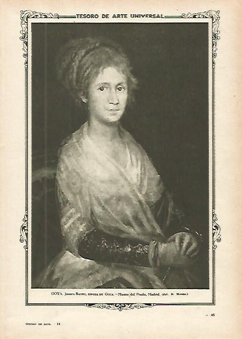 LAMINA 1303. GOYA. Josefa Bayeu esposa de Goya
