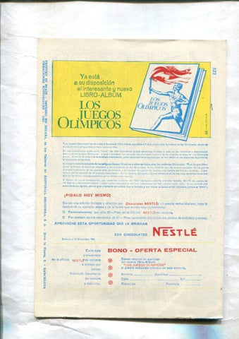 El Jabato facsimil numero 322: El astillero de Kuang (trasera propaganda album cromos Los Juegos Olimpicos de la firma Nestle)