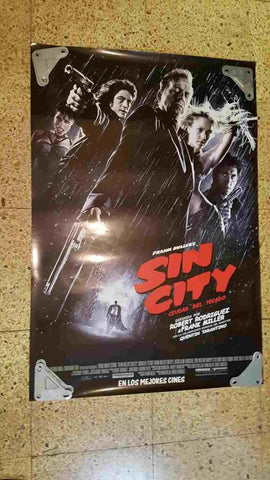 Poster de cine: Sin City, ciudad del picado. Dirigida por Robert Rodriguez y Frank Miller