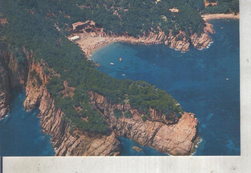 Postal 012601: Vista aerea de La playa de Aiguablava en Bagur, Costa Brava