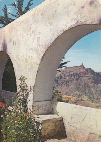 Postal 60018:  Roque Nublo desde parador Tejeda (G. Canaria)