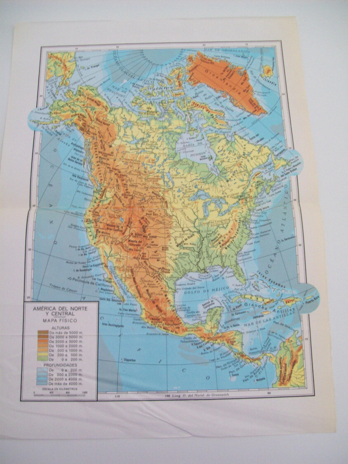 Lamina 242: Mapa fisico de America del Norte y Central