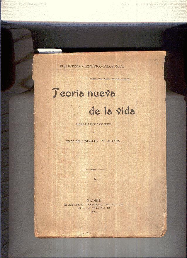 Biblioteca Cientifico Filosofica: Teoria nueva de la vida