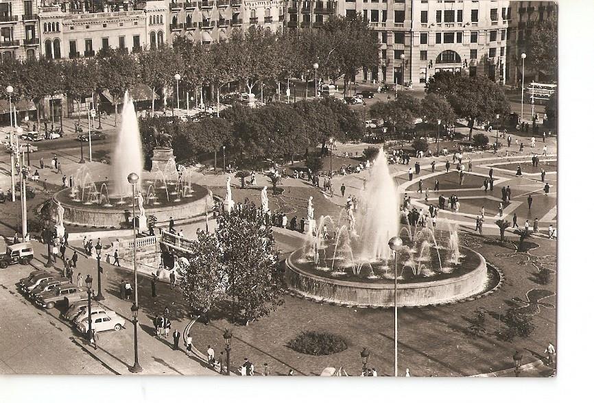 Postal 027506 : Plaza de Cataluña, Surtidores (Barcelona)