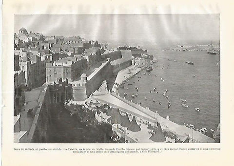 LAMINA GEOGRAFIA 0286: Puerto de La Valetta Malta
