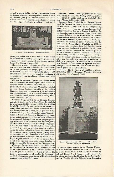 LAMINA ESPASA 14510: Monumentos en Concord Estado Unidos