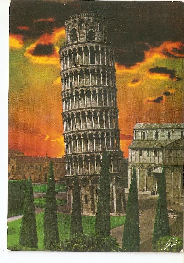 Postal 035055 : Pisa. Torre pendente al crepuscolo