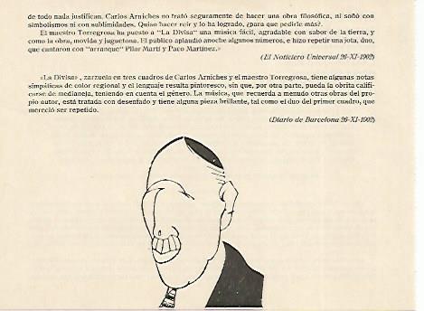 LAMINA 2684: Criticas de la zarzuela La Divisa. El Dorado 25 noviembre 1902