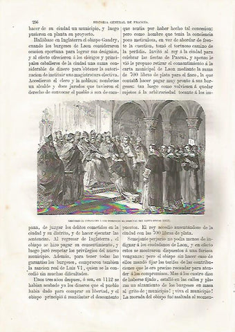 LAMINA 3427: Gregorio IX confiando a los domminicos el Tribunal del Santo Oficio en 1232