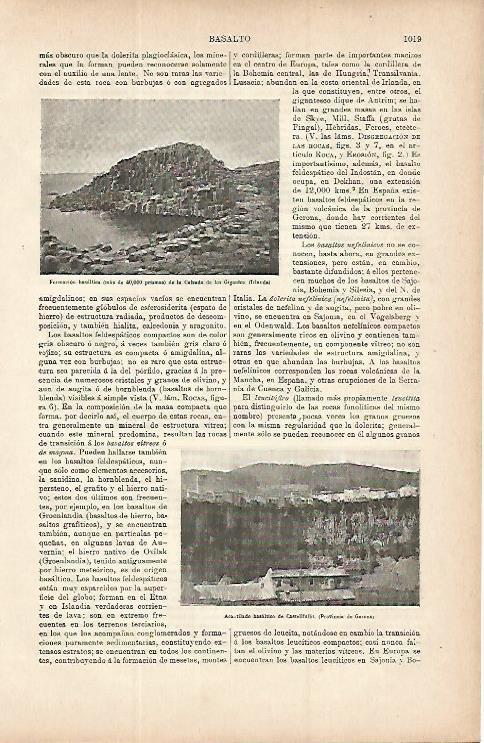 LAMINA ESPASA 9804: Formaciones de basalto en Irlanda y Girona