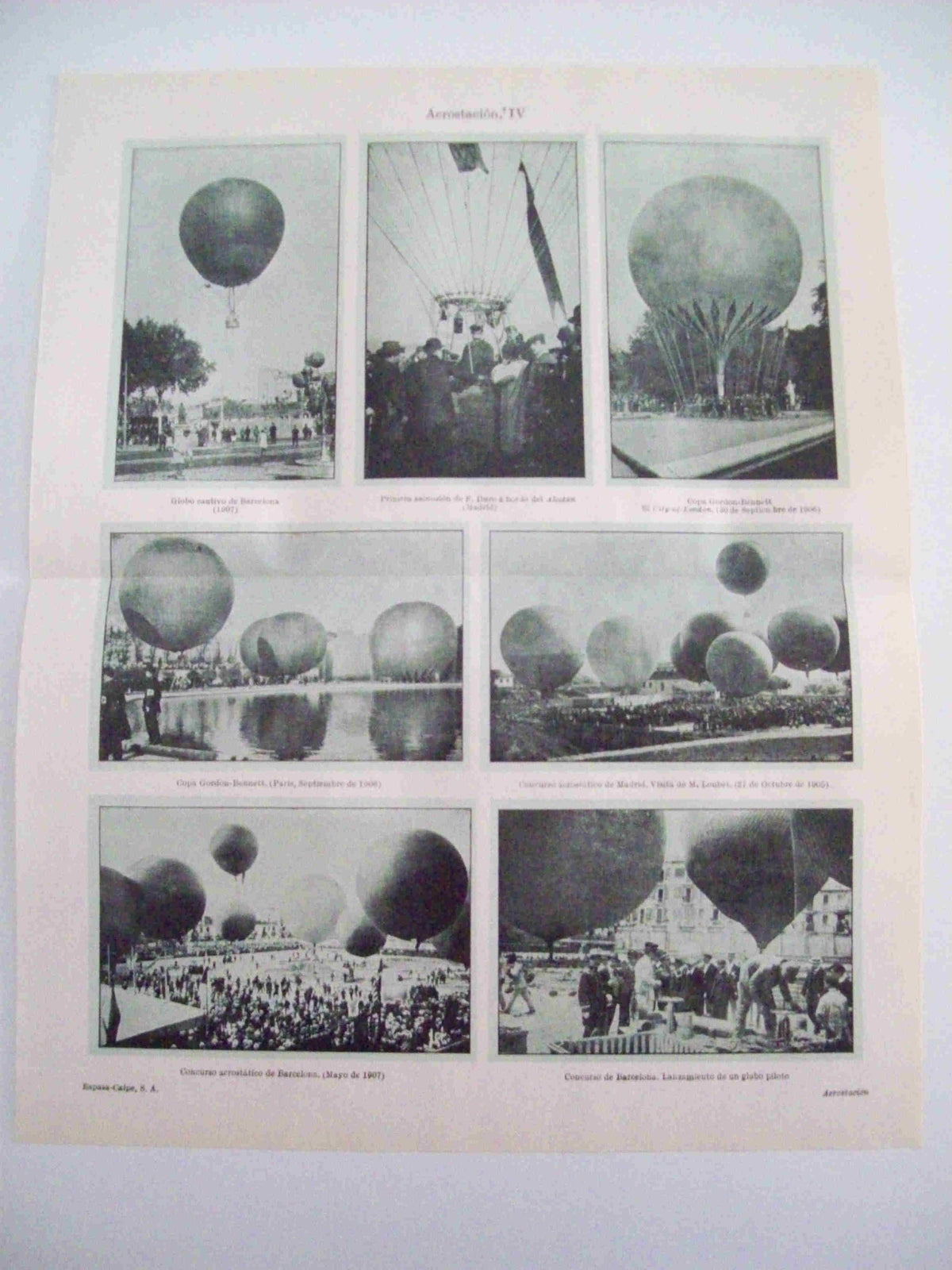 LAMINA ESPASA 12558: Fotografias de globos en Barcelona y Madrid