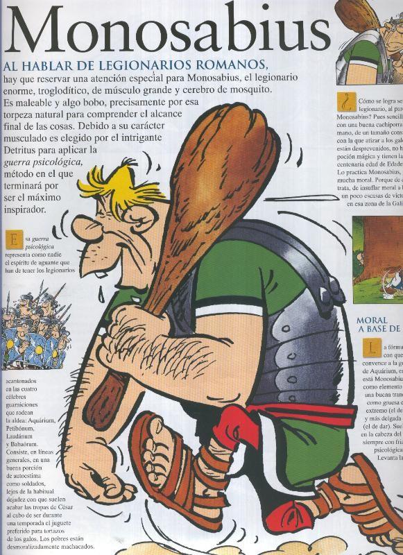 Poster-Ficha Asterix: Quien es quien: Monosabius, legionario romano