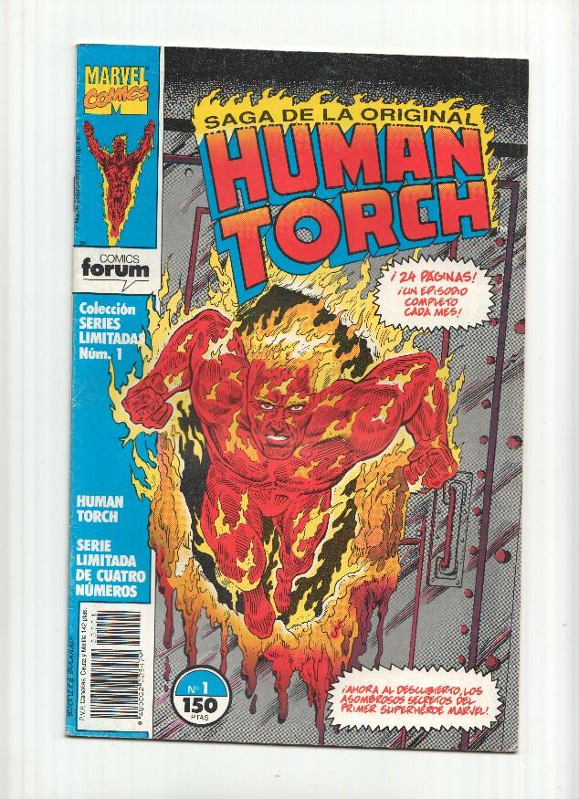 Saga de la original Human Torch (antorcha humana), serie limitada numero 1 (subrayado parte del credito)