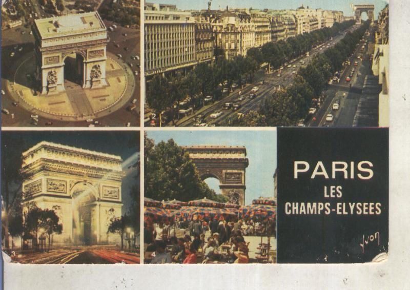 Postal 013109/1: Vistas de los campos eliseos en Paris, Francia