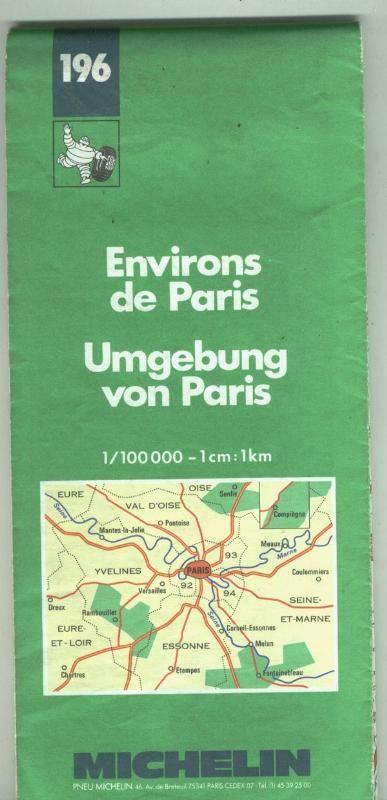 Mapa Michelin numero 196: Environs de Paris/Alrededores de Paris