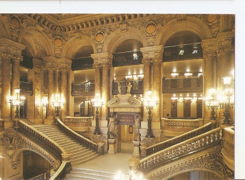 Postal 032909 : Paris et ses Merveilles. Theatre de lOpera. Academie Nationale de Musique. Le Gran Escalier