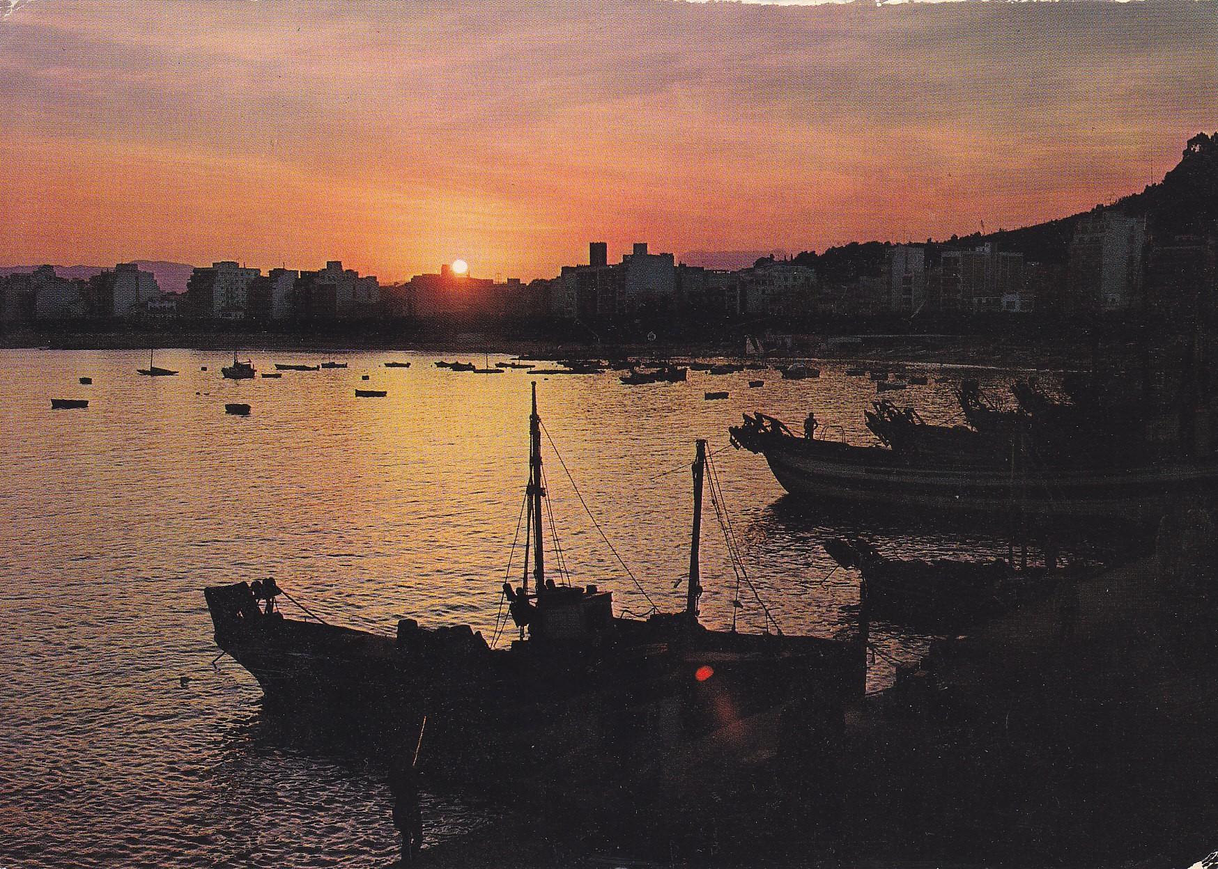Postal 60934: Atardecer en el puerto de Blanes (Costa Brava)