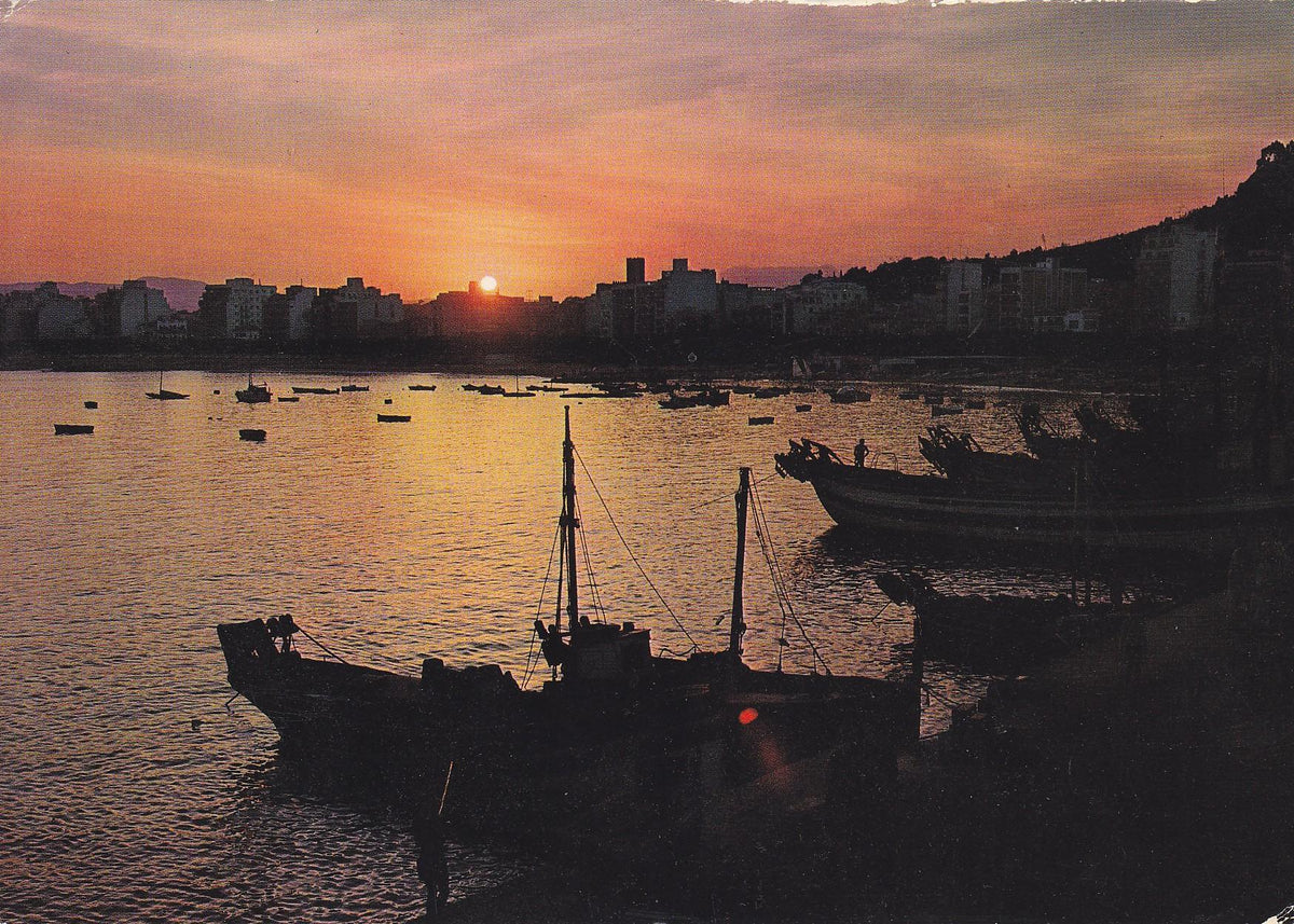 Postal 60934: Atardecer en el puerto de Blanes (Costa Brava)