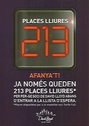 POSTAL PUBLICITARIA 55455: DAVID LLOYDS. CLUB TURO