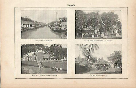 LAMINA ESPASA 9827: Vistas de Batavia Malasia