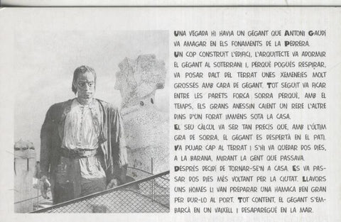 Postal: El gegant de le royal de oluxe a la pedrera