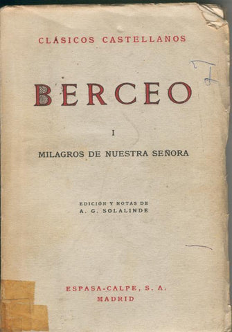 Berceo I : Milagros de Nuestra Señora