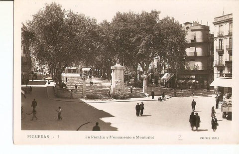 Postal 022374 : La Rambla y Monumento Monturiol. Figueras