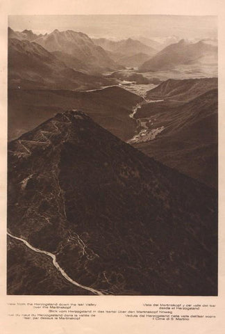 Lamina/Foto KURT HIELSCHE Deuschtland No. 004: VIEW FROM THE HERZOGSTAND DOWN THE ISAR VALLEY OVER THE MARTINSKOPF