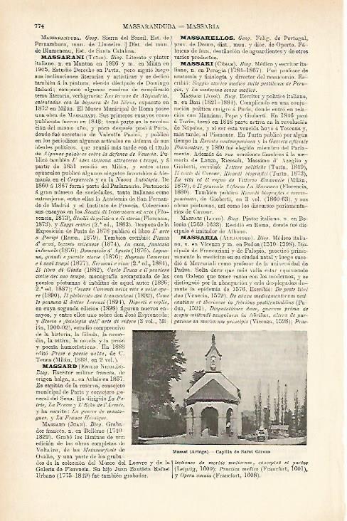 LAMINA ESPASA 1159: Capilla de Saint Girons en Massat Francia