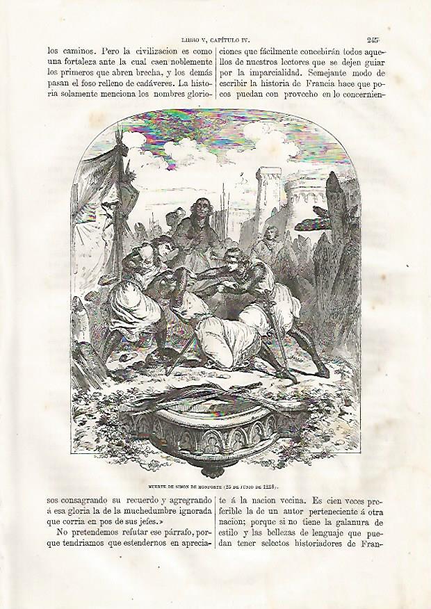 LAMINA 3423: Muerte de Simon de Monforte el 25 de junio de 1218