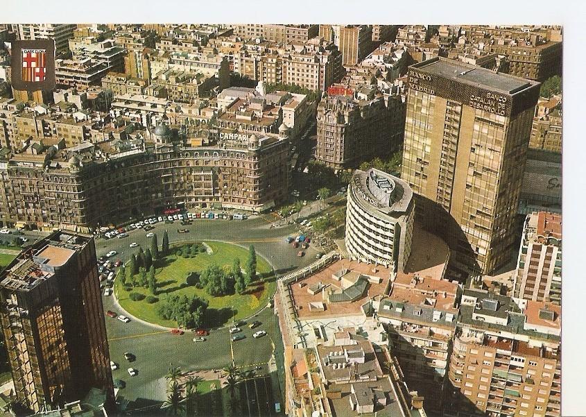 Postal 042155 : Barcelona. Plaza Calvo Sotelo vista aerea