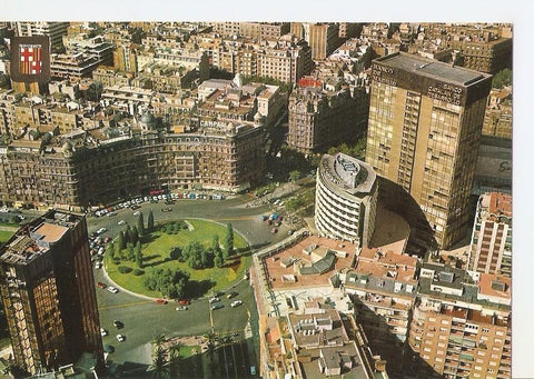 Postal 042155 : Barcelona. Plaza Calvo Sotelo vista aerea