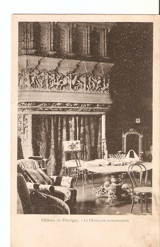 Postal 027268 : Château de Fleurigny. La Cheminee monumentale