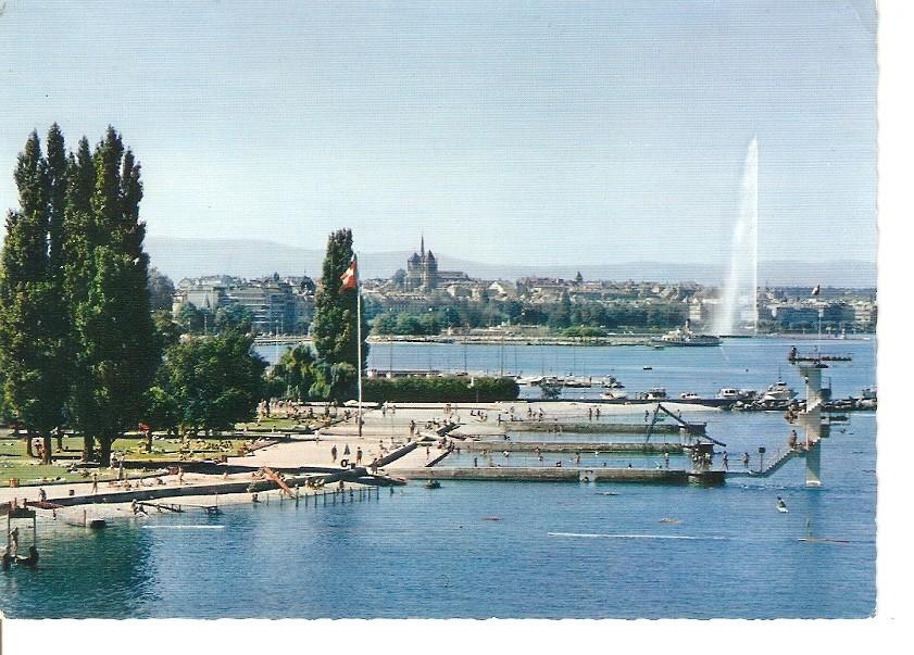 Postal 034645 : Geneve. La Plage et la Ville