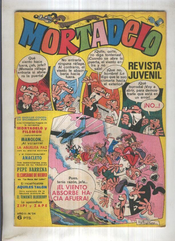 Revista Mortadelo numero 24 (recortado los billetes mortadelo en su hoja correspondiente)