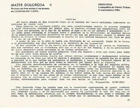 LAMINA 2818: Criticas de Mater Dolorosa. Principal 11 noviembre 1904