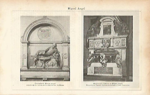 LAMINA ESPASA 5143: Monumentos funebres de Miguel Angel