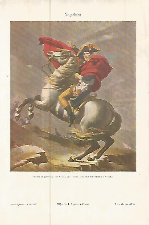 LAMINA ESPASA 10707: Napoleon pasando por los Alpes por David