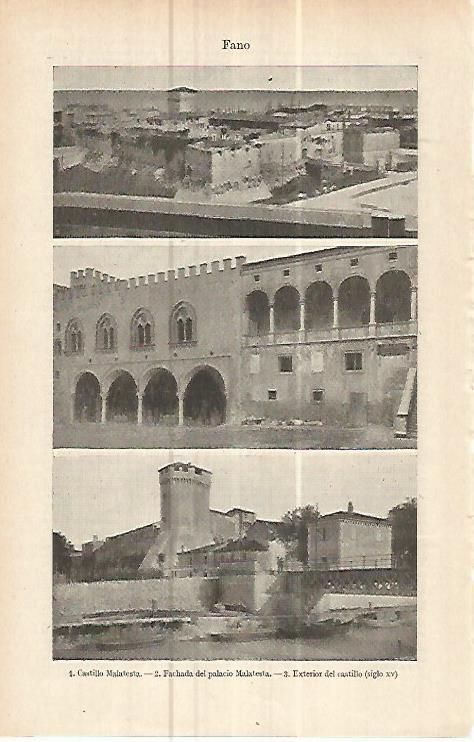 LAMINA ESPASA 16062: Castillo y Palacio Malatesta en Fano